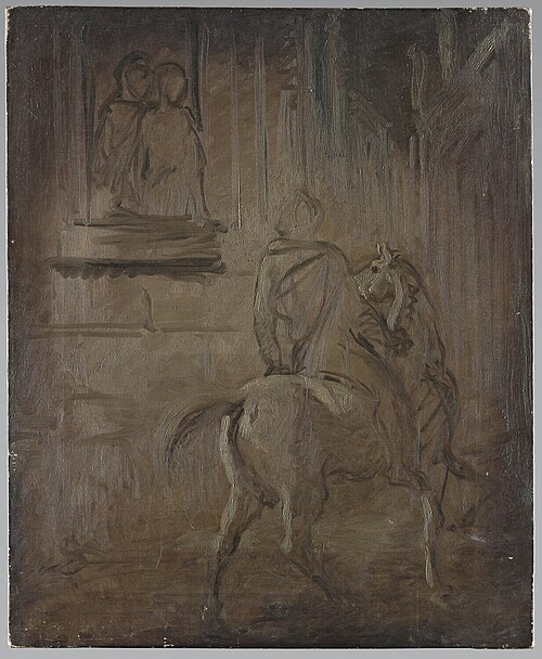Femmes au balcon, regardant un cavalier, 1850, Théodore Chassériau