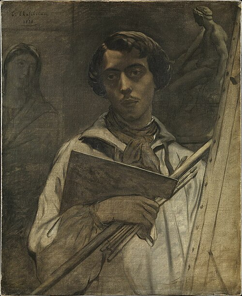Portrait de l'artiste tenant une palette, 1838, Théodore Chassériau