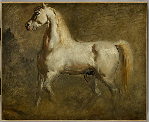 Cheval blanc de profil à gauche, 1862, Théodore Chassériau