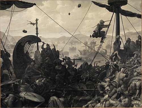 Harold the Fairhaired in the Battle at Hafrsfjord, 1870, Ole Peter Hansen Balling