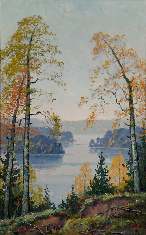 Lake landscape, 1900, Ellen Favorin
