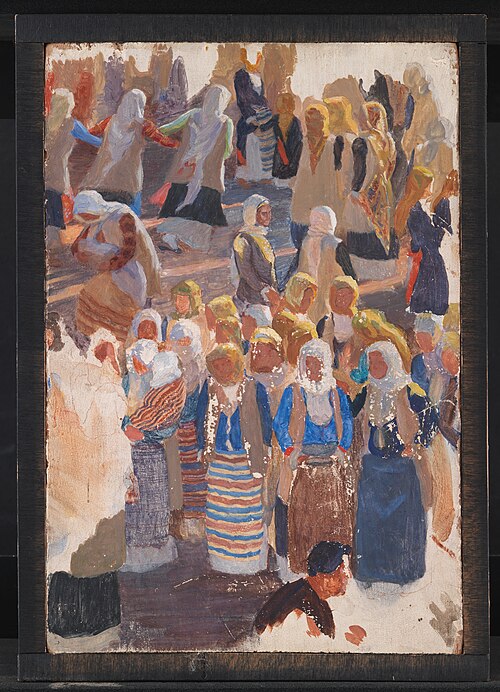 Grupper af dansende kvinder. Megara, 1896, Niels Skovgaard