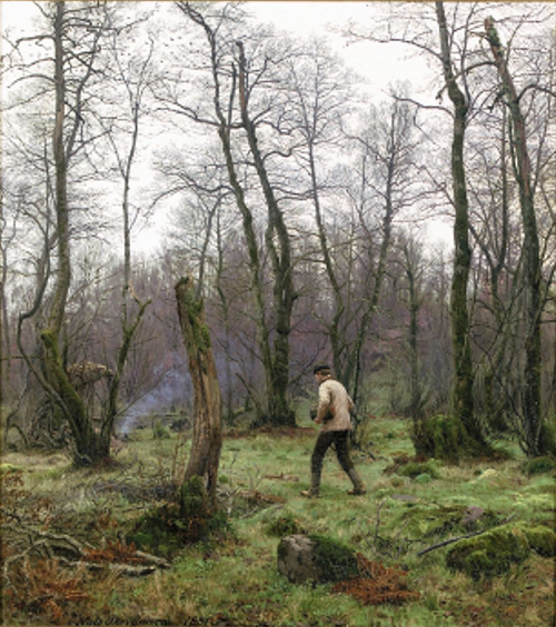A clogmaker in Ellemose, 1881, Niels Skovgaard