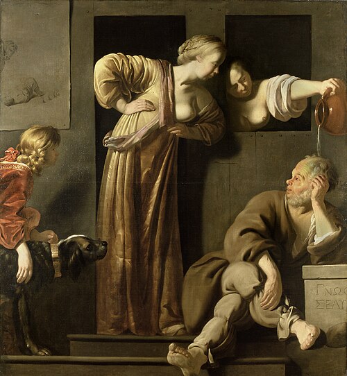 Socrate, ses deux épouses et Alcibiade, 1660, Reyer van Blommendael