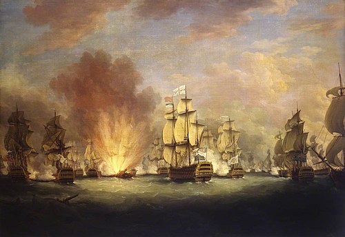 The Moonlight Battle off Cape St Vincent, 16 January 1780, 1781, Richard Paton