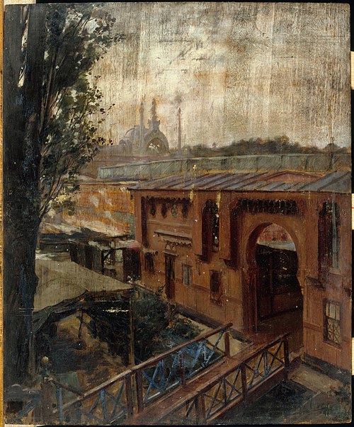 Les bains Deligny, au quai d'Orsay, 1900, Victor Marec