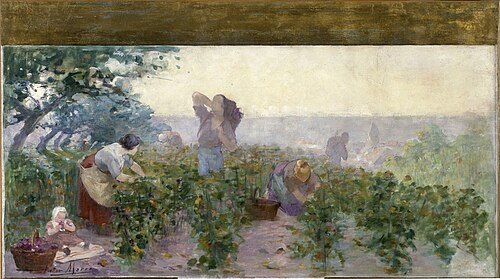 Esquisse pour la mairie de Bagnolet : Les vendanges, 1893, Victor Marec