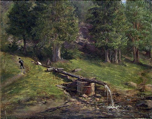 Landscape Study with a Water Pipe, 1900, Johan Gørbitz