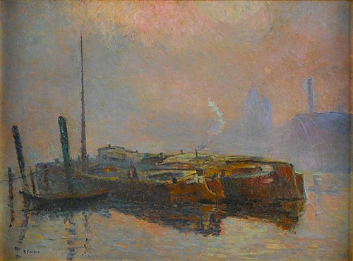 Péniches dans la brume, 1909, Robert Antoine Pinchon