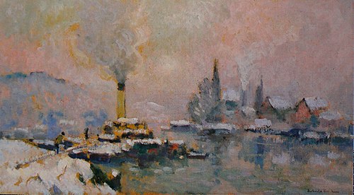 L'île Lacroix en hiver, , Robert Antoine Pinchon