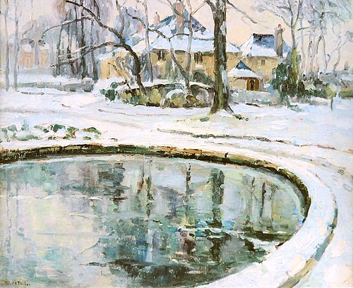 Le bassin, neige, , Robert Antoine Pinchon