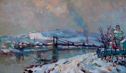 Le pont d'Elbeuf sous la neige, , Robert Antoine Pinchon