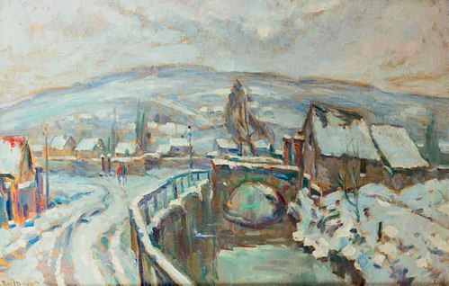 Le Robec sous la neige aux alentours de Rouen, , Robert Antoine Pinchon