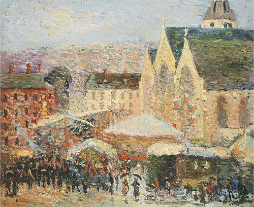 La foire Saint-Romain sur la place Saint-Vivien, Rouen, 1905, Robert Antoine Pinchon