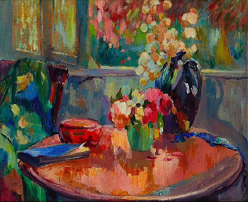 Vases de fleurs sur le guéridon, , Robert Antoine Pinchon