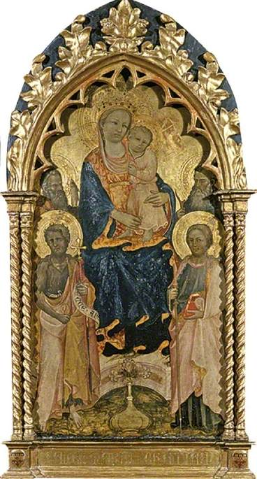 Virgin and Child with SS. John the Baptist, James, Andrew and (?) Anthony Abbot, , Rossello di Jacopo Franchi