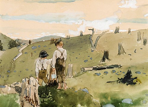 Boys on a Hillside, 1879, Winslow Homer