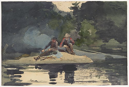 Building a smudge, 1891, Winslow Homer