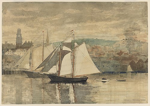 Gloucester Schooners and Waterboat, 1880, Winslow Homer
