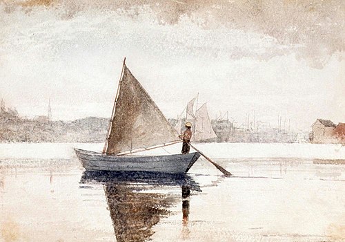 Sailing a Dory - Gloucester, 1880, Winslow Homer