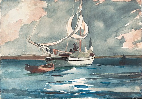 Sloop, Nassau, 1899, Winslow Homer