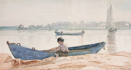 Boy with blue dory, 1880, Winslow Homer