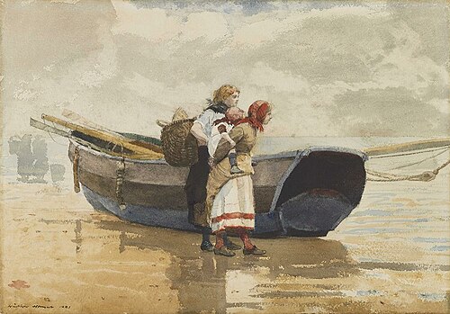 On the Beach, Tynemouth, 1881, Winslow Homer