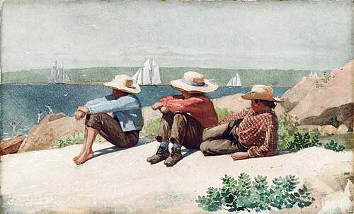 Watching the Ships, Gloucester, 1875, Winslow Homer