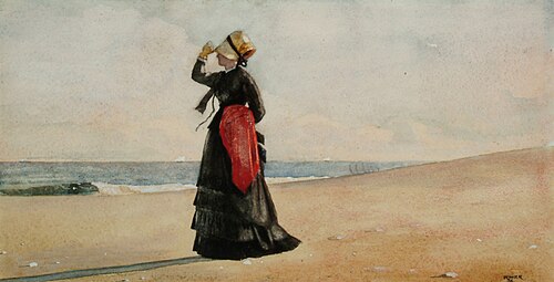 Woman on the Beach, Marshfield, 1874, Winslow Homer