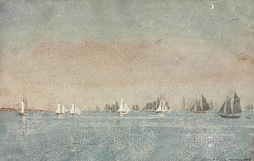 Gloucester Harbor, Fishing Fleet, 1880, Winslow Homer