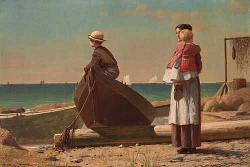 Dad's Coming!, 1873, Winslow Homer