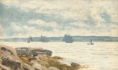 Sailboats at Gloucester, 1880, Winslow Homer