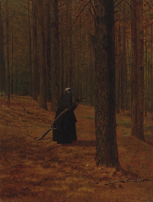 Old woman gathering faggots, 1865, Winslow Homer