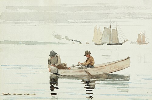 Boys Fishing, Gloucester Harbor, 1880, Winslow Homer