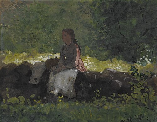 On the fence, 1878, Winslow Homer