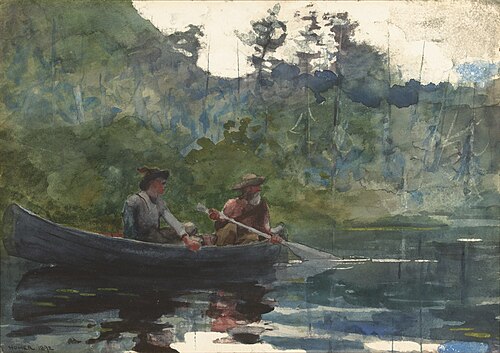 Canoeing in the Adirondacks, 1892, Winslow Homer