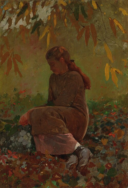 Girl Seated in a Garden, 1878, Winslow Homer
