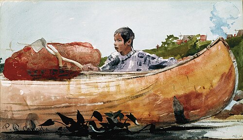 Indian Boy with Canoe, 1895, Winslow Homer