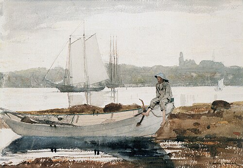 Gloucester Harbor and Dory, 1880, Winslow Homer
