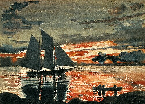 Sunset Fires, 1880, Winslow Homer