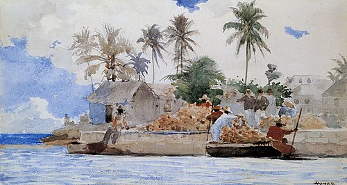 Sponge Fishermen, Bahamas, 1885, Winslow Homer