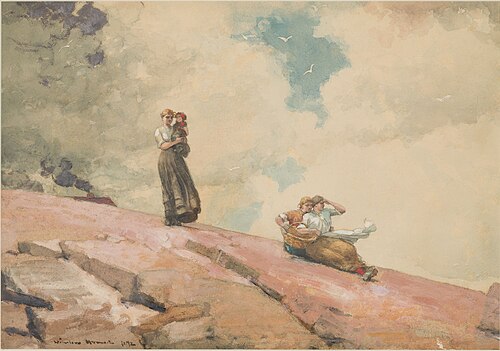Watching from the Cliffs, 1892, Winslow Homer