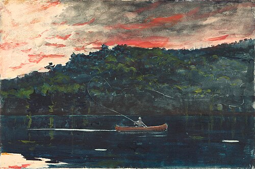 Sunrise, Fishing in the Adirondacks, 1892, Winslow Homer
