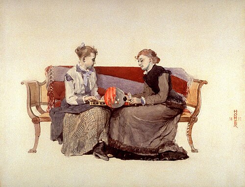 Backgammon, 1877, Winslow Homer