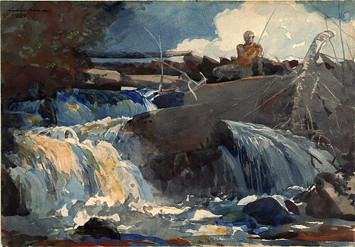 Casting in the Falls, 1889, Winslow Homer