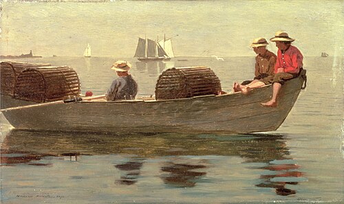 Three Boys in a Dory, 1873, Winslow Homer