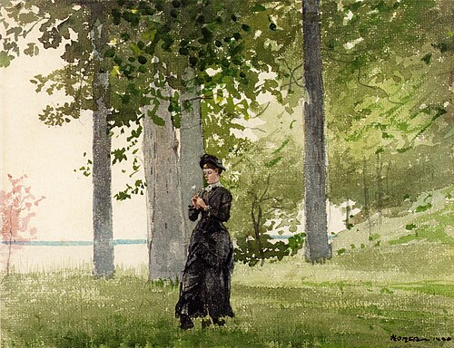 Woman with Flower, 1880, Winslow Homer