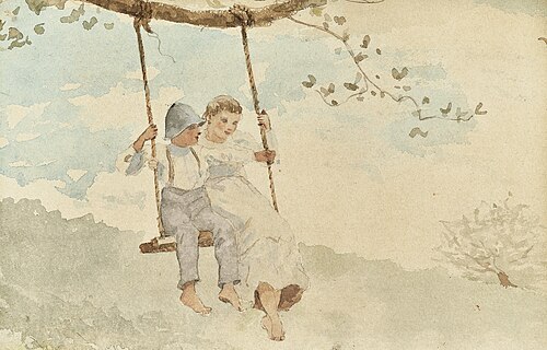 Boy and Girl on a Swing, 1879, Winslow Homer