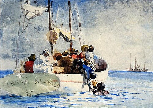 Sponge Fishing, Bahamas, 1885, Winslow Homer