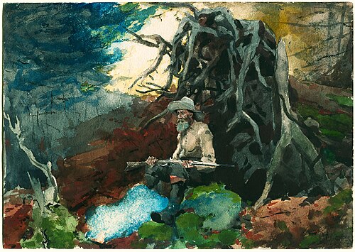 Campfire, Adirondacks, 1892, Winslow Homer